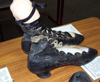 Black Laced ladies shoes from 1820